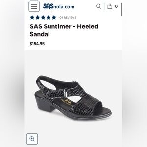 SAS Suntimer Croc-Embossed Black Heels